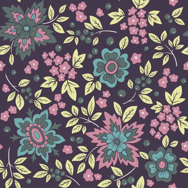 Floral Vector Seamless Pattern — Stock Vector