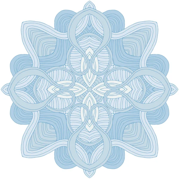 Αφηρημένη Κυματιστή Γραμμή Συμμετρίας Στολίδι Διάνυσμα Mandala — Διανυσματικό Αρχείο