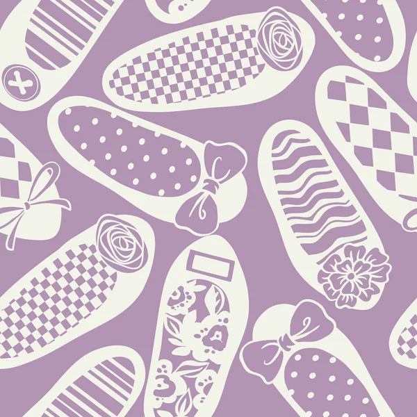 Couleur Chaussures Plates Vecteur Motif Sans Couture — Image vectorielle