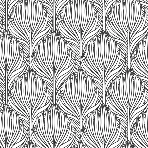 Abstract feather seamless vector pattern. Decorative hand drawn vintage background. — Stock Illustration Abstract Feather Seamless Vector Pattern Decorative Hand Drawn Vintage Background Royalty Free Stock Illustrations