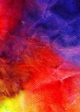 El boyası suluboya gökkuşağı dokusu, soyut el yapımı arkaplan.