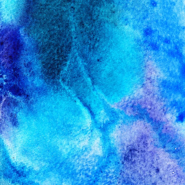 手描き水彩ブルーの質感 抽象的な手で背景を作った — ストック写真
