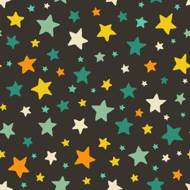 Yıldız, el çizimi illüstrasyon, vektörsüz desen.