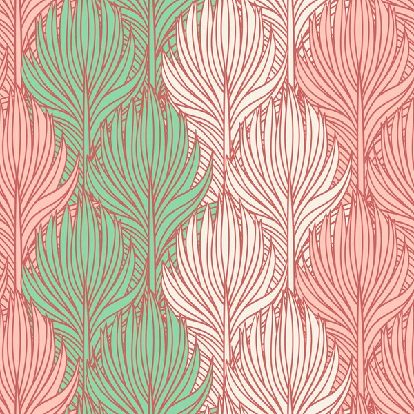 Abstract feather seamless vector pattern. Decorative hand drawn vintage background. — Stock Illustration Abstract Feather Seamless Vector Pattern Decorative Hand Drawn Vintage Background Royalty Free Stock Vectors