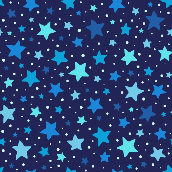 Star Hand Drawn Illustration Vector Seamless Pattern — Stock Vector