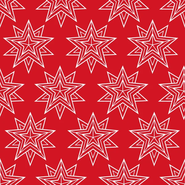 Geometric Stars Vector Seamless Pattern Christmas Winter Ornament — Stock Vector