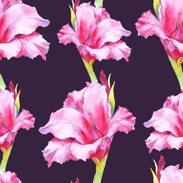 Aquarell Hand Malen Rosa Blumen Nahtlose Muster — Stockfoto