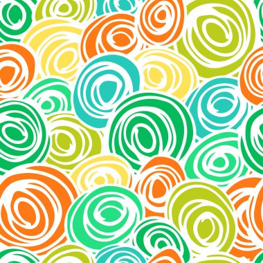 Soyut el çizimi spiral daire element vektörü pürüzsüz desen