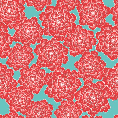 Soyut el çizimi çiçek açan vektörsüz desen