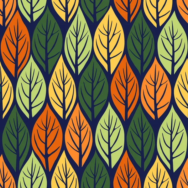 Vector Seamless Leaf Pattern Natura Decorative Floral Background Textile Wallpaper — Stock Vector