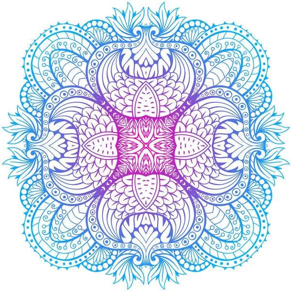 Круглий Квітковий Орнамент Декоративний Елемент Рука Намальована Мандала Фону — стоковий вектор