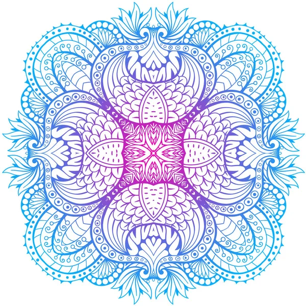 Patrón Ornamento Floral Redondo Elemento Decorativo Fondo Mandala Dibujado Mano — Vector de stock