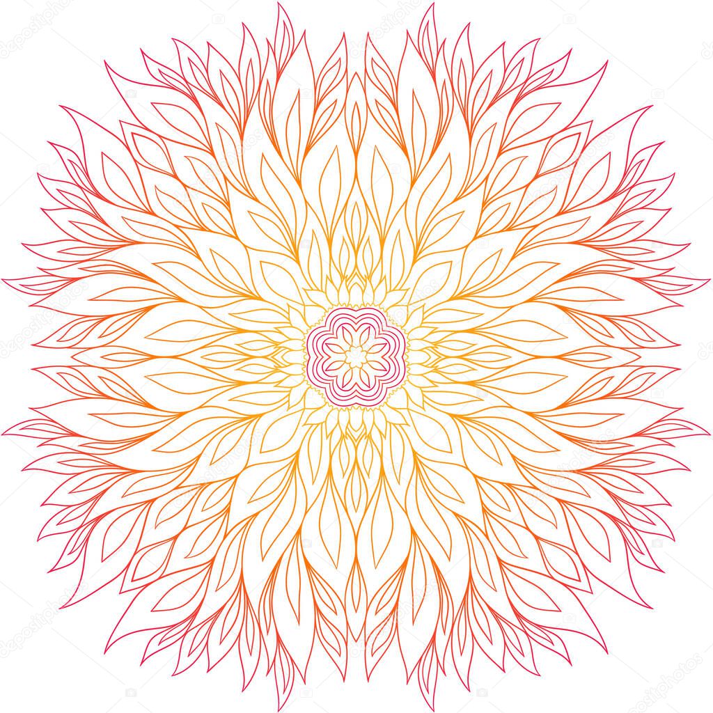 Abstract symmetry ornament, floral pattern vector illustration for design, print, greeting card.