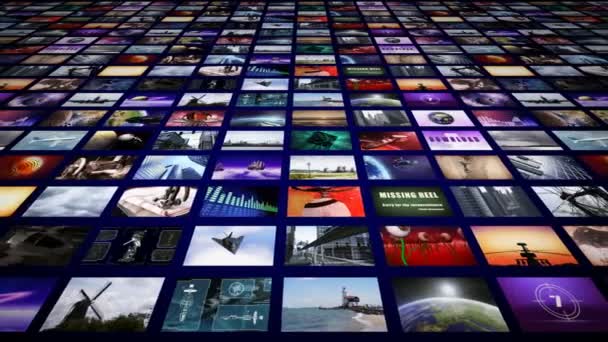Video Wall Media Streaming — Vídeo de stock