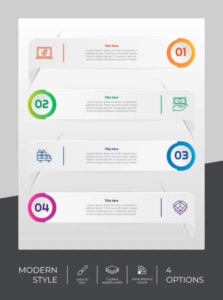 Infographic Vector Design Options Can Used Workflow Presentation Business Purpose — ストックベクタ