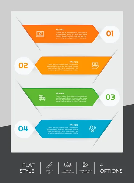 Infographic Vector Design Options Can Used Workflow Presentation Business Purpose — ストックベクタ