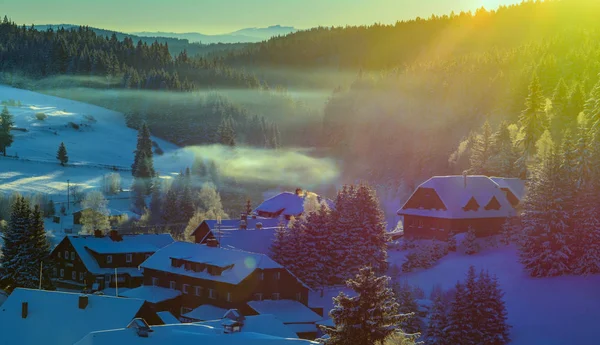 Zimowy krajobraz rano Obraz Stockowy