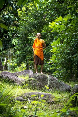 Yağmur ormanlarında Budist rahip