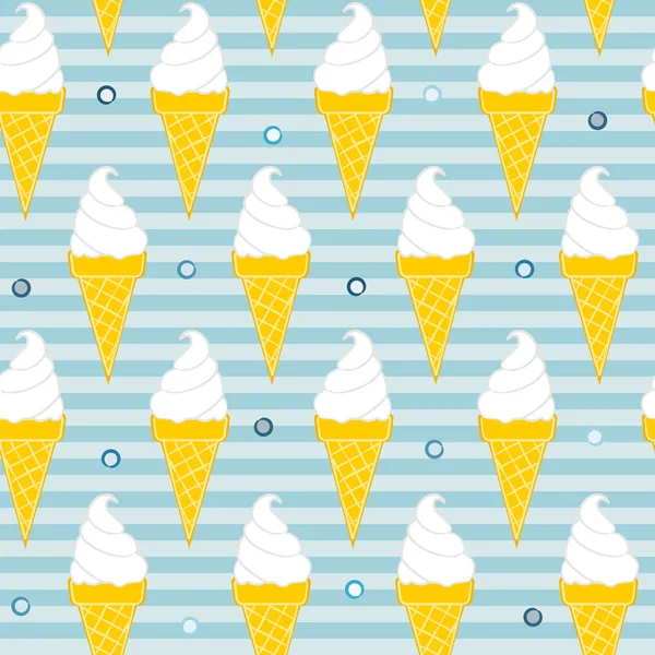 Patrón Verano Sin Costuras Con Helado Verano Ilustración Vectorial Dibujado — Vector de stock