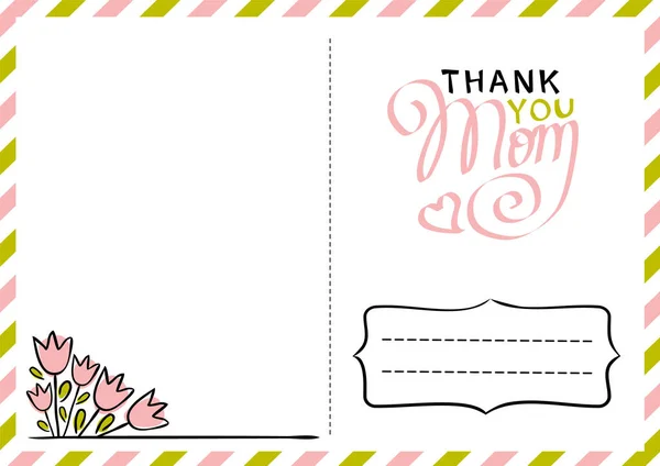 Cartaz Saudação Para Dia Das Mães Lettering Frases Obrigado Mãe —  Vetores de Stock
