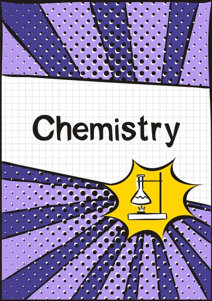 Cubierta Para Cuaderno Escolar Libro Texto Química Patrón Escolar Estilo — Archivo Imágenes Vectoriales