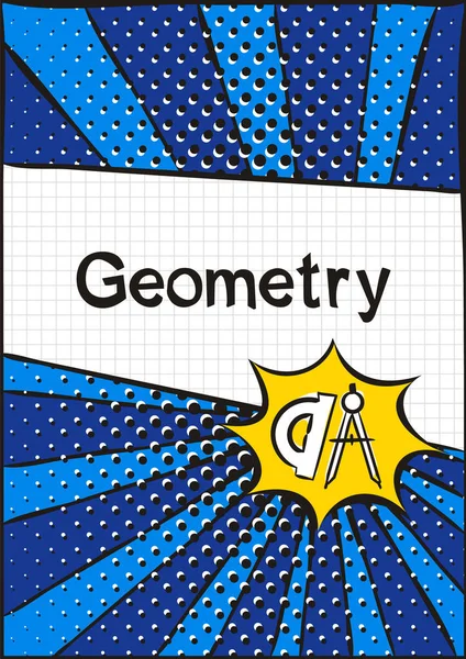 Cubierta Para Cuaderno Escolar Libro Texto Sobre Geometría Patrón Escolar — Archivo Imágenes Vectoriales