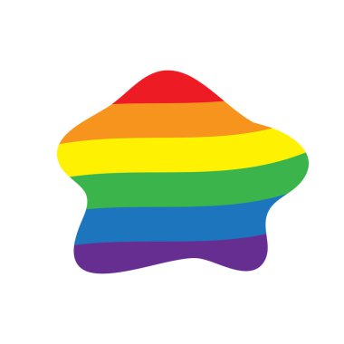 Gökkuşağı lekesinin vektör çizimi. Lgbt gökkuşağı bayrağı. Kamuoyuna açıklama konsepti. Konuşma özgürlüğü mesajı. Tekstil, baskı tasarımı. Metin için şablon