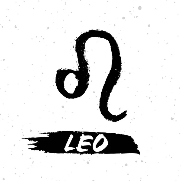 Znak Horoskopu Leo Symbol Znak Zodiaku Ręcznie Rysowana Ilustracja Wektorowa — Wektor stockowy