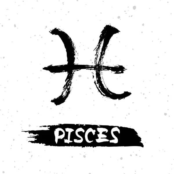 Pieces Horoscope Sign Symbol Zodiac Sign Hand Drawn Vector Illustration — Stock Vector