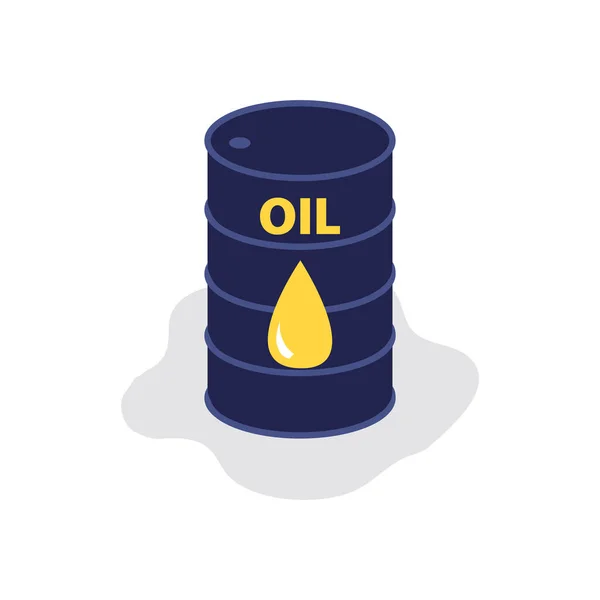 Векторная Плоская Иллюстрация Барреля Сырой Нефти Названием Нефть Экономическая Концепция — стоковый вектор