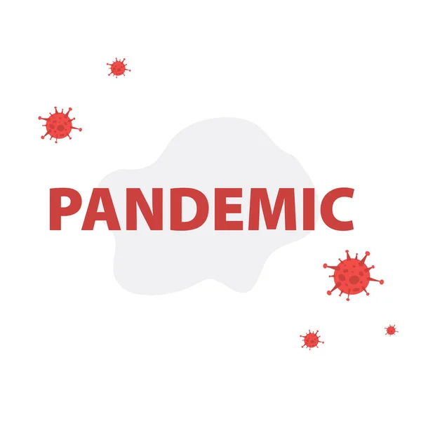 Vektorillustration Der Wort Pandemie Einem Schmutzigen Fleck Mit Herumliegenden Viren — Stockvektor