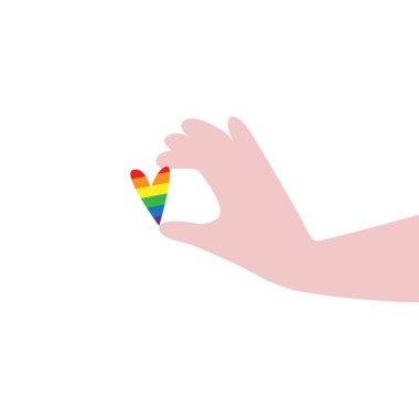 Siyah ellerin gökkuşağı LGBT bayrak renklerini dikkatle tutarken ki temsili ifadem bu. IGBT, özgürlük aşkı, eşcinsel gurur konsepti. Konuşma özgürlüğü