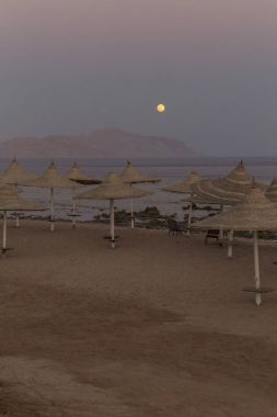 Yaz aylarında tropikal sıcak yerde deniz kıyı görünümünü. İyi akşamlar, s