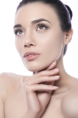 Taze clea ile güzel bir esmer beyaz kadının yakın çekim