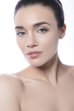 Taze clea ile güzel bir esmer beyaz kadının yakın çekim