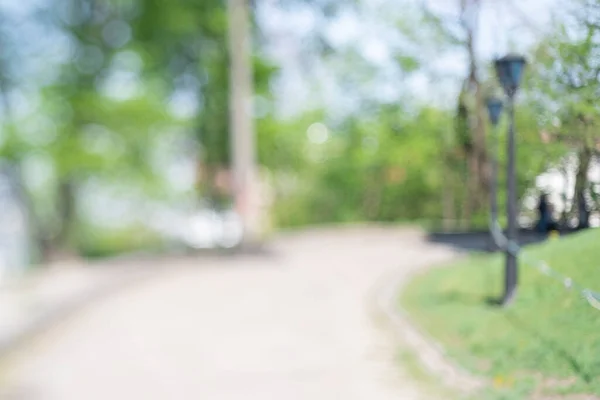 Dimsyn Park Gränd Bakgrund Ofokuserad Bild Med Bokeh Solig Sommardag — Stockfoto