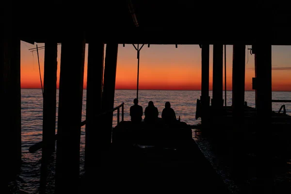 Sonnenuntergang Über Dem Schwarzen Meer Sotschi — Stockfoto