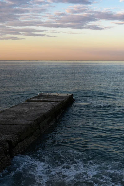 Puesta Sol Sobre Mar — Foto de Stock