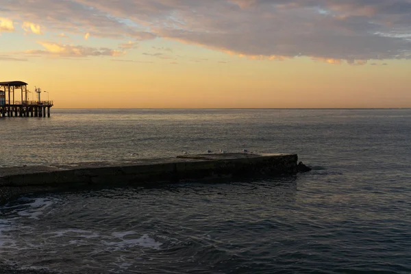 Puesta Sol Sobre Mar — Foto de Stock