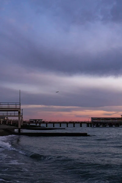 Sonnenuntergang Über Dem Schwarzen Meer Sotschi — Stockfoto