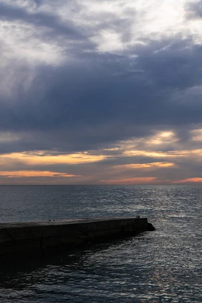 Puesta Sol Sobre Mar Negro Sochi — Foto de Stock