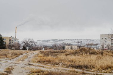 Kış şehri Svetlograd manzarası