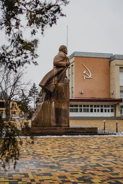 Monumento Lenine Praça Cidade Svetograd — Fotografia de Stock