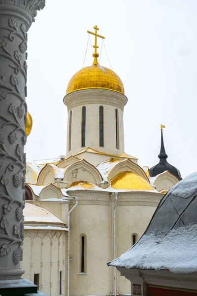 Церковь Каменоломни Покрытые Узором Монастыре Сергиев Посад — стоковое фото