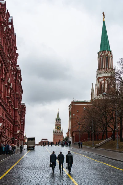 Спасская Никольская Башни Красной Площади Москве — стоковое фото