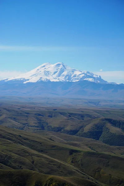 Elbrus Vulkán Nyáron Bermamyt Fennsíkról Oroszország — Stock Fotó