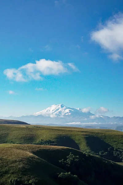 Vista Para Vulcão Elbrus Verão — Fotografia de Stock