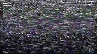 Dijital piksel gürültü vhs etkisi. 80 'lerin TV' sinin video sinyalindeki problemler ve ekrandaki parazitler.