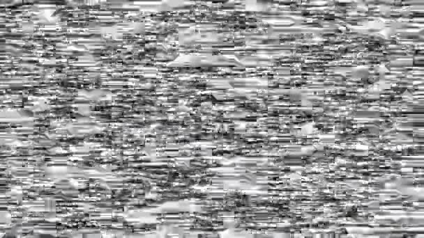 Digital Pixel Noise Vhs Effect Problems Video Signal 80S Interference — Stock Video