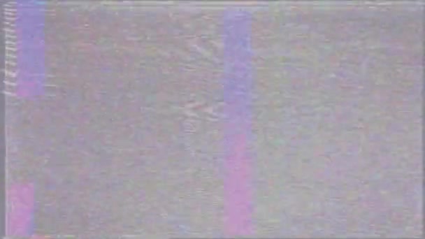 Digital Pixel Noise Vhs Effect Problems Video Signal 80S Interference — Stock Video